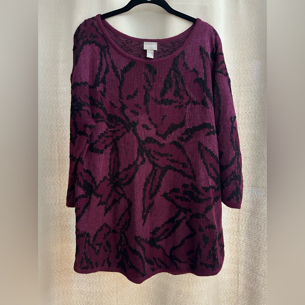 CHICO’s Like New Pullover 3/4 Sleeved Sweater